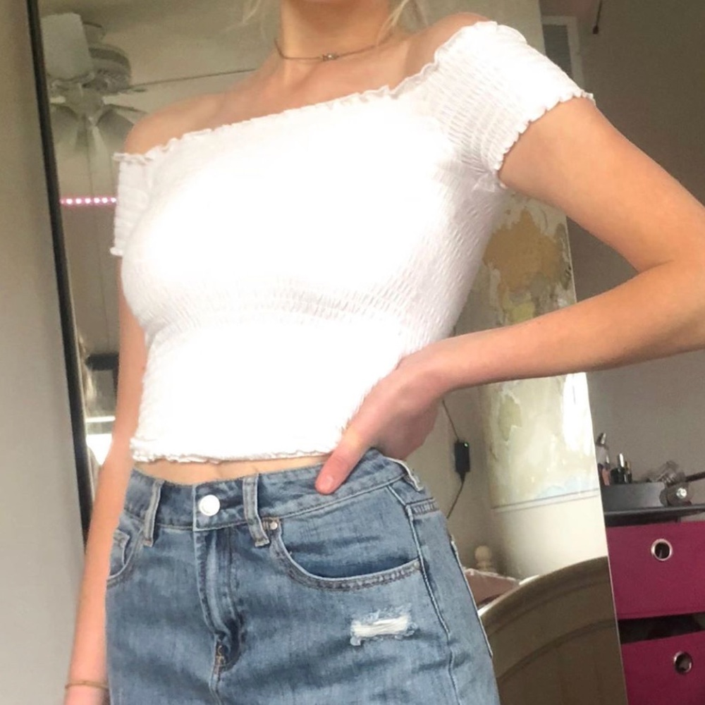 Hollister white off the shoulder top
